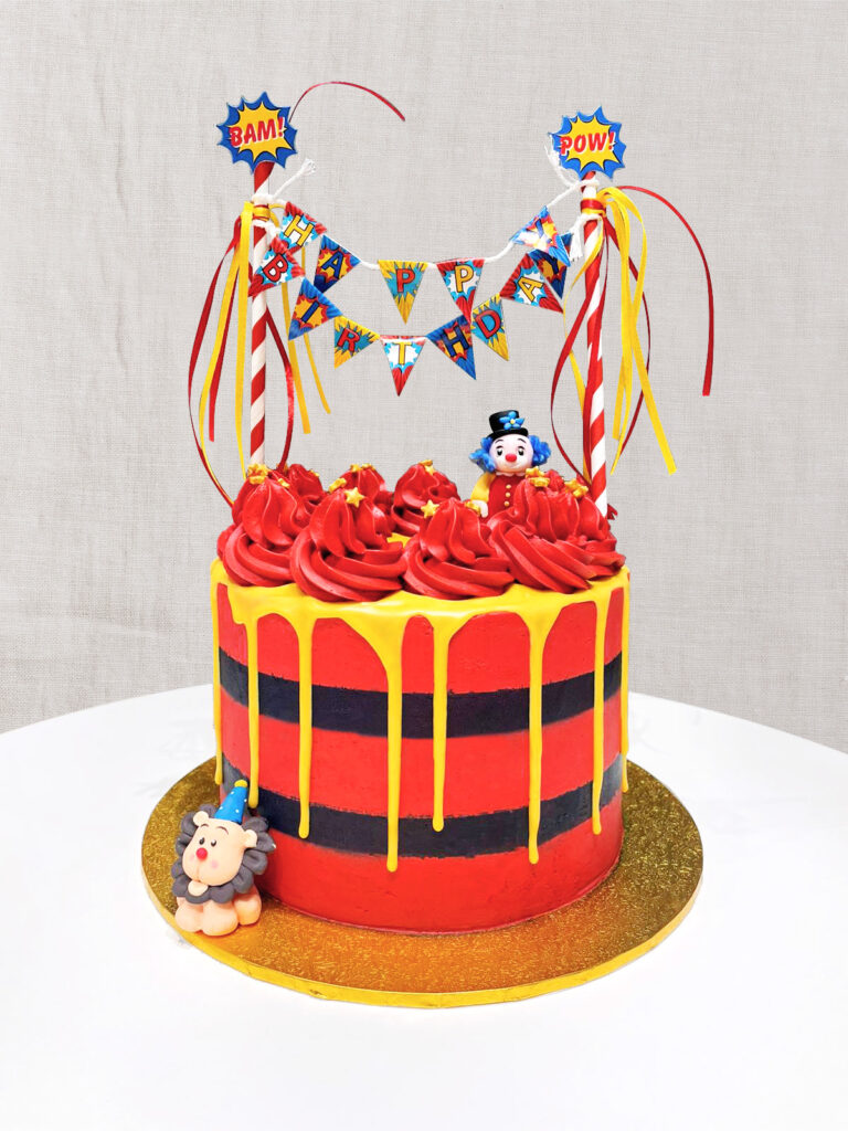 full shot of circus cake